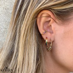 "Hawaii" lille guld earcuff med farvet sten