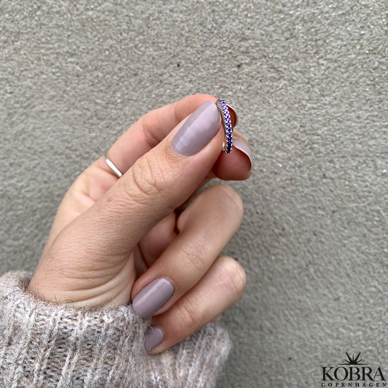 "Camille" earcuff slv rering med sten-Valgfri farve!