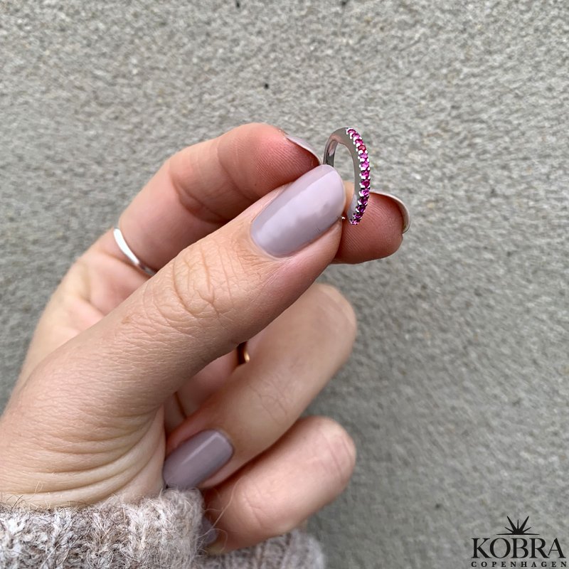 "Camille" earcuff slv rering med sten-Valgfri farve!