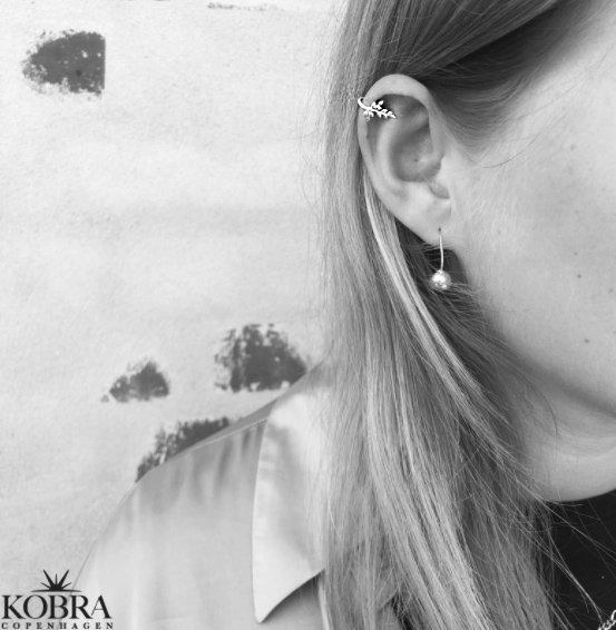 "Hikkori" blad formet earcuff i sterling slv
