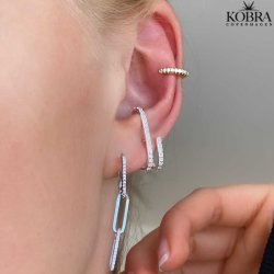 "Avery" slv reringe med hvide sten