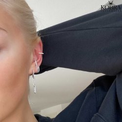 "Avery" slv reringe med hvide sten