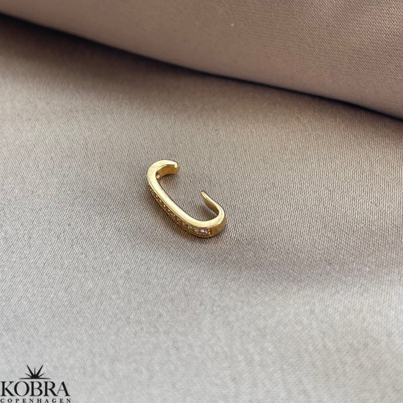 "Kati" forgyldt earcuff med sten