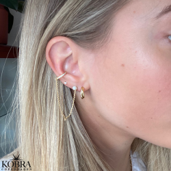 "Silvia" 18 karat forgyldte sm creolere i snoet design