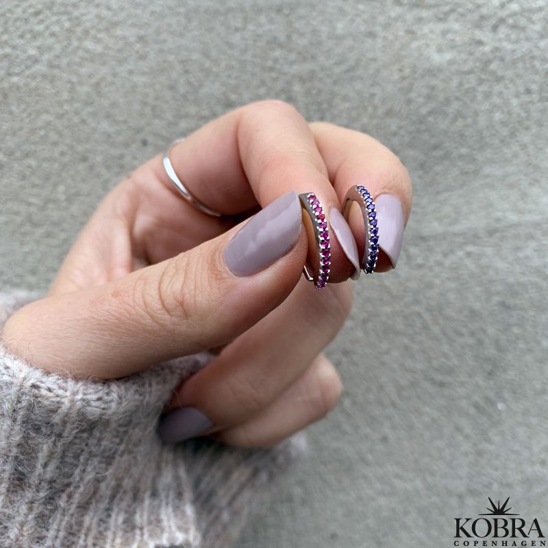 "Camille" earcuff slv rering med sten-Valgfri farve!