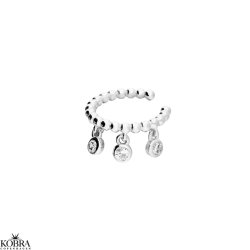 "Ellis" slv earcuff med hvide sten