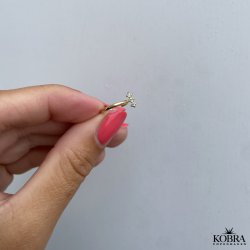 "Flake" Simpel guld earcuff med sten 