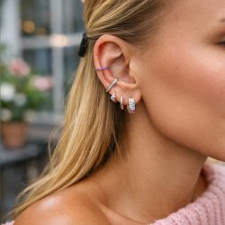 "Camille" earcuff i sterling s�lv med zirkonia