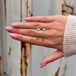 "Lily" slv restikker med hvide sten