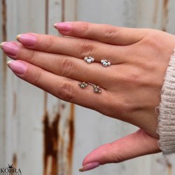 "Lily" slv restikker med hvide sten