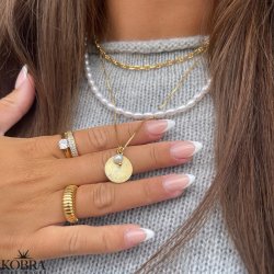 "Triumf" guld amulet halskęde med gravering
