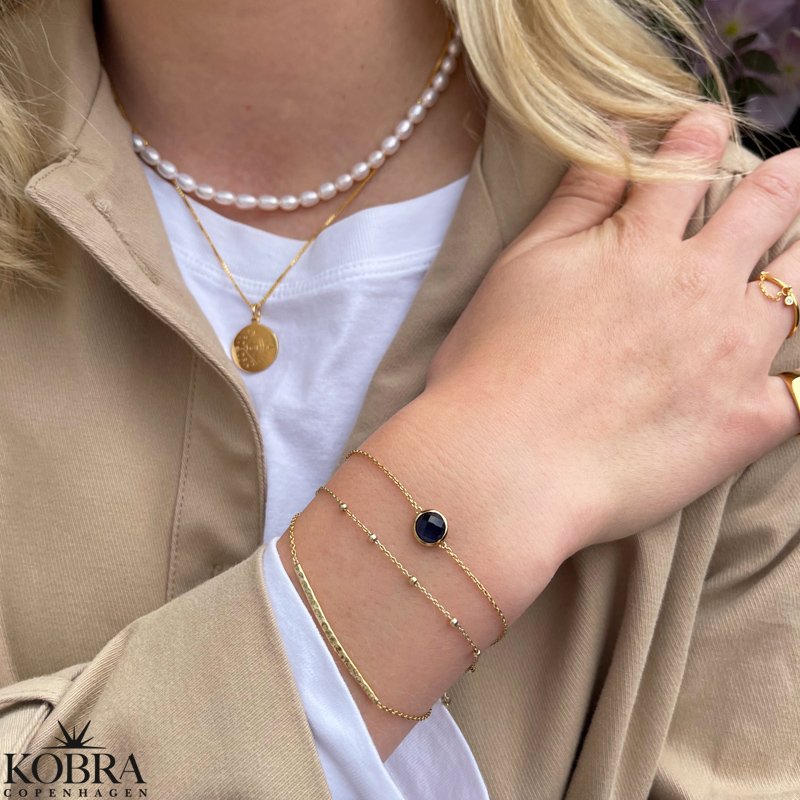 "Elegance" birthstone gold bracelet // find your personal stone