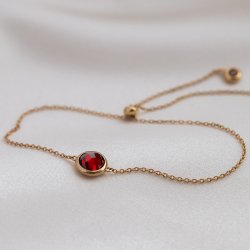 "Elegance" birthstone gold bracelet // find your personal stone
