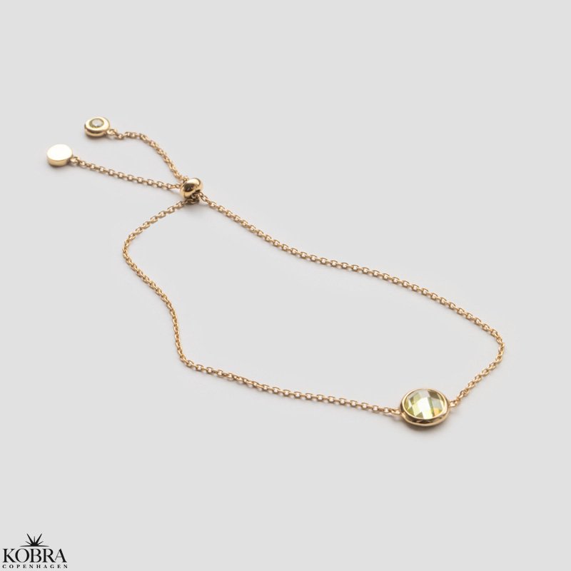 "Elegance" birthstone gold bracelet // find your personal stone