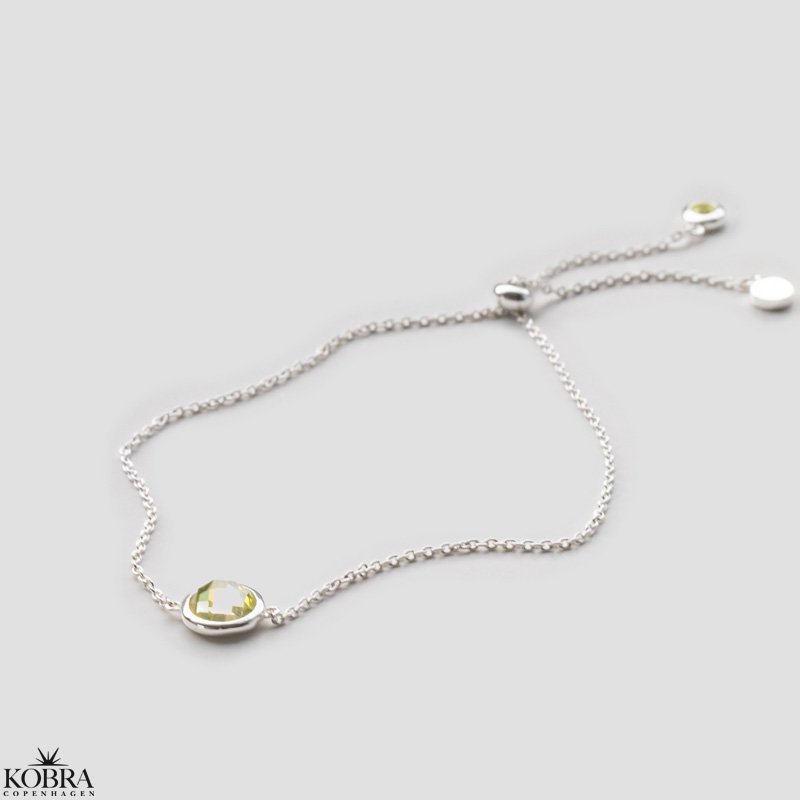 "Elegance" birthstone bracelet in silver // find your personal stone