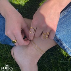 "Shiva" Enkel guld slange ankelkde