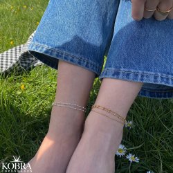 "Ellie" dobbelt ankelkde i 18 karat forgyldt