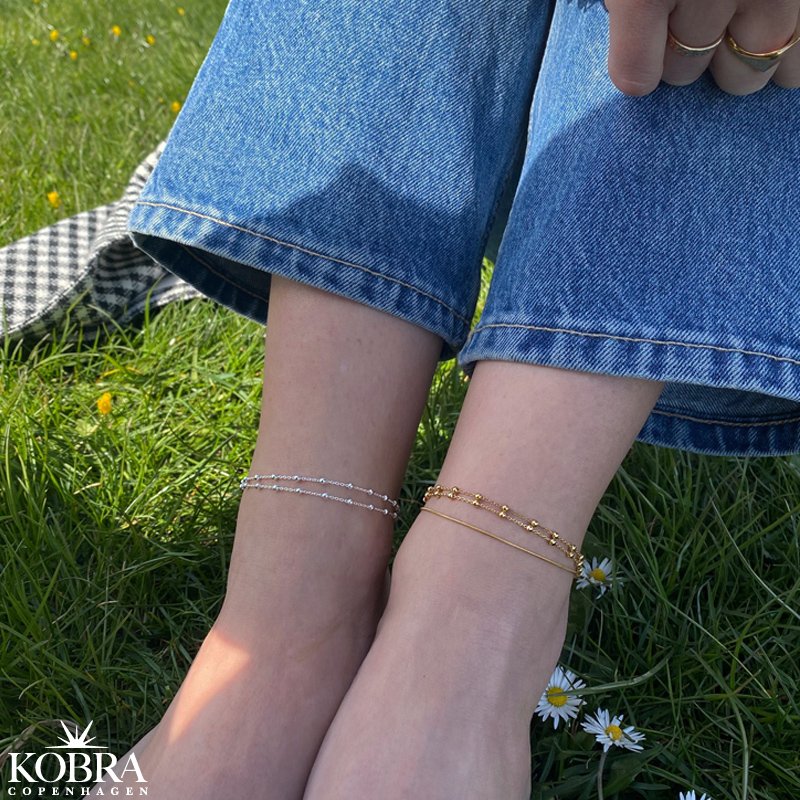 "Ellie" dobbelt ankelkde i 18 karat forgyldt