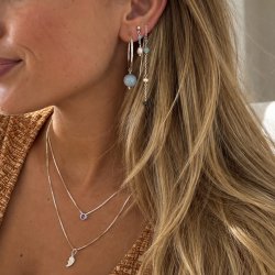 "Bestie" venindehalsk�de med 2 delt hjertevedh�ng i s�lv &amp; forgyldt