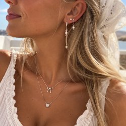 "Margrethe" silver�rh�ngen med s�tvattensp�rlor (3 mm p�rla)