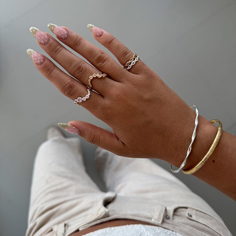"Electric" organic bracelet in 14 carat gold-plated
