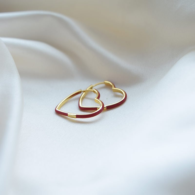 "Valentina" Large Heart Hoops