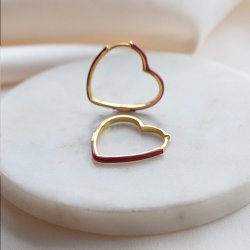"Valentina" Large Heart Hoops