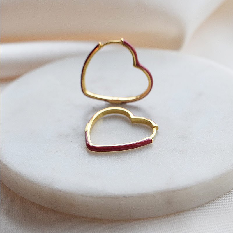 "Valentina" Large Heart Hoops