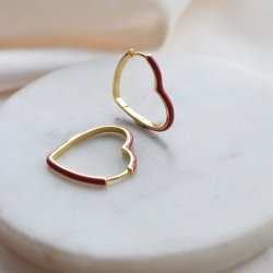 "Valentina" Large Heart Hoops
