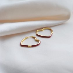 "Valentina" Large Heart Hoops