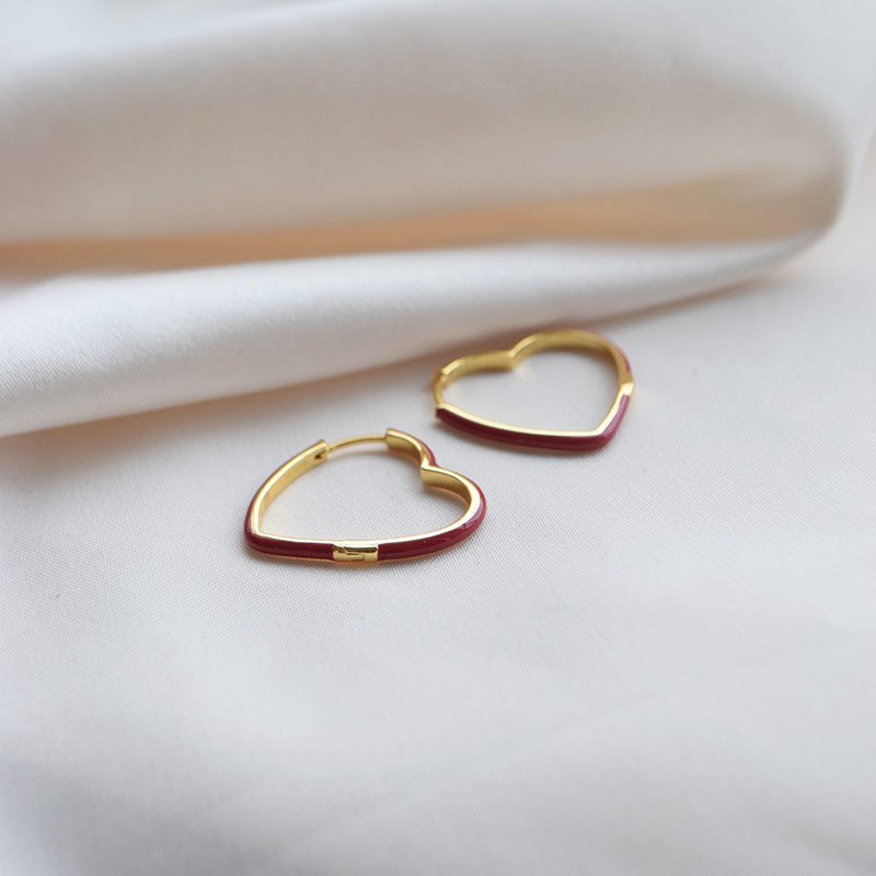 "Valentina" Large Heart Hoops