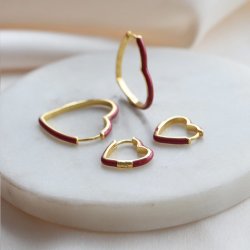 "Valentina" Small Heart Hoops