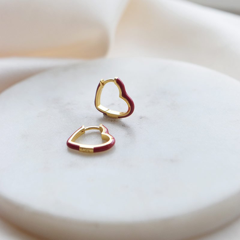 "Valentina" Small Heart Hoops