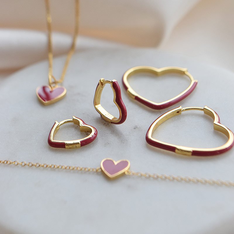"Valentina" Small Heart Hoops