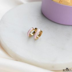 "Nelly" small hoops with colored enamel