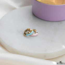 "Nelly" small hoops with colored enamel