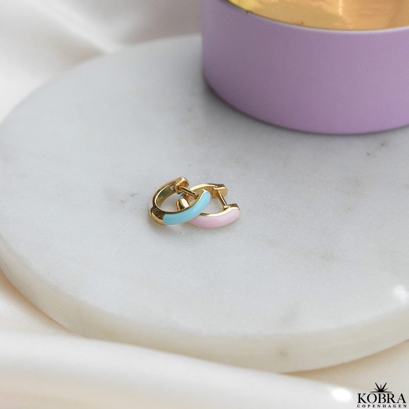 "Nelly" small hoops with colored enamel