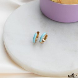 "Nelly" small hoops with colored enamel