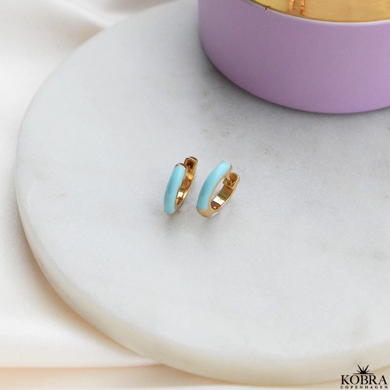 "Nelly" small hoops with colored enamel