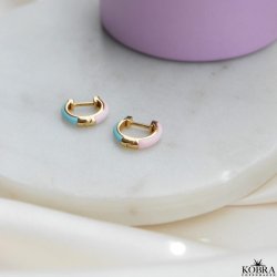 "Nelly" small hoops with colored enamel