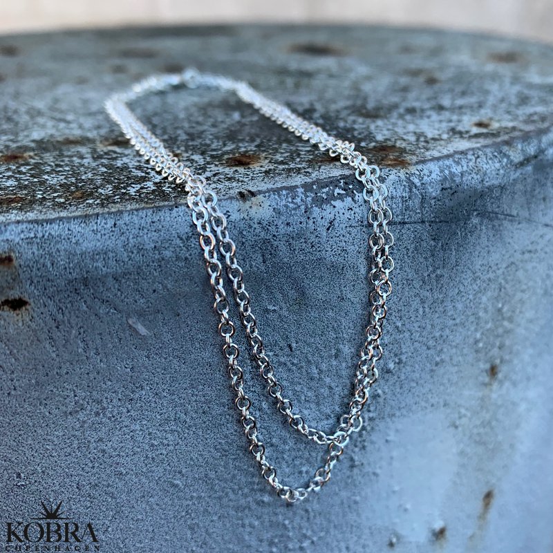 "Simplicity" enkel 2i1 ankelkæde i sølv