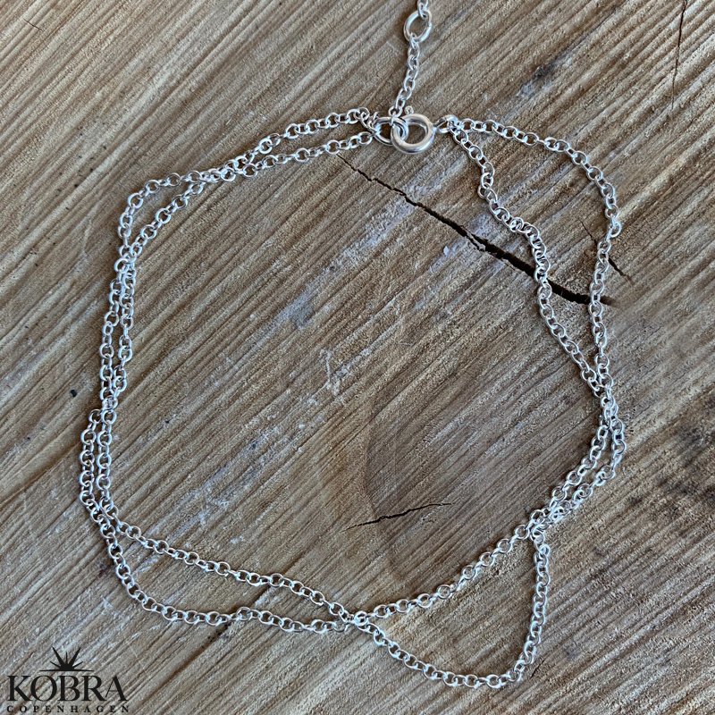 "Simplicity" enkel 2i1 ankelkæde i sølv
