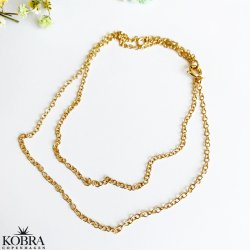 "Simplicity" 18 karat forgyldt enkel ankelkde med 2 kder