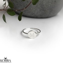 "Whisper" Simple silver ring with your letter