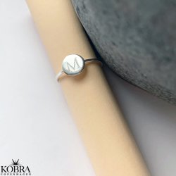 "Whisper" Simple silver ring with your letter