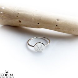 "Whisper" Simple silver ring with your letter