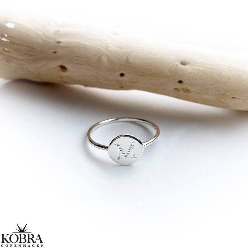 "Whisper" Simple silver ring with your letter