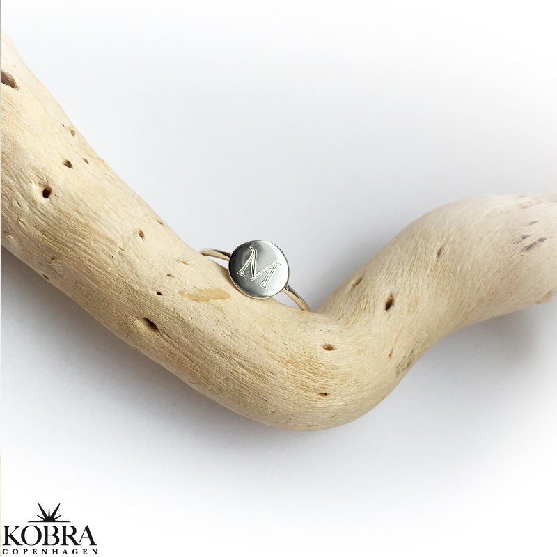 "Whisper" Simple silver ring with your letter