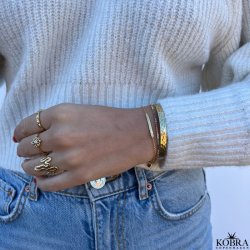 "Phlox" 18 carat gold plated hammered bracelet