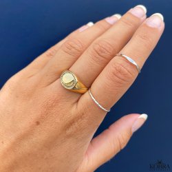 "Nikoline" enkel slv ring med facetter